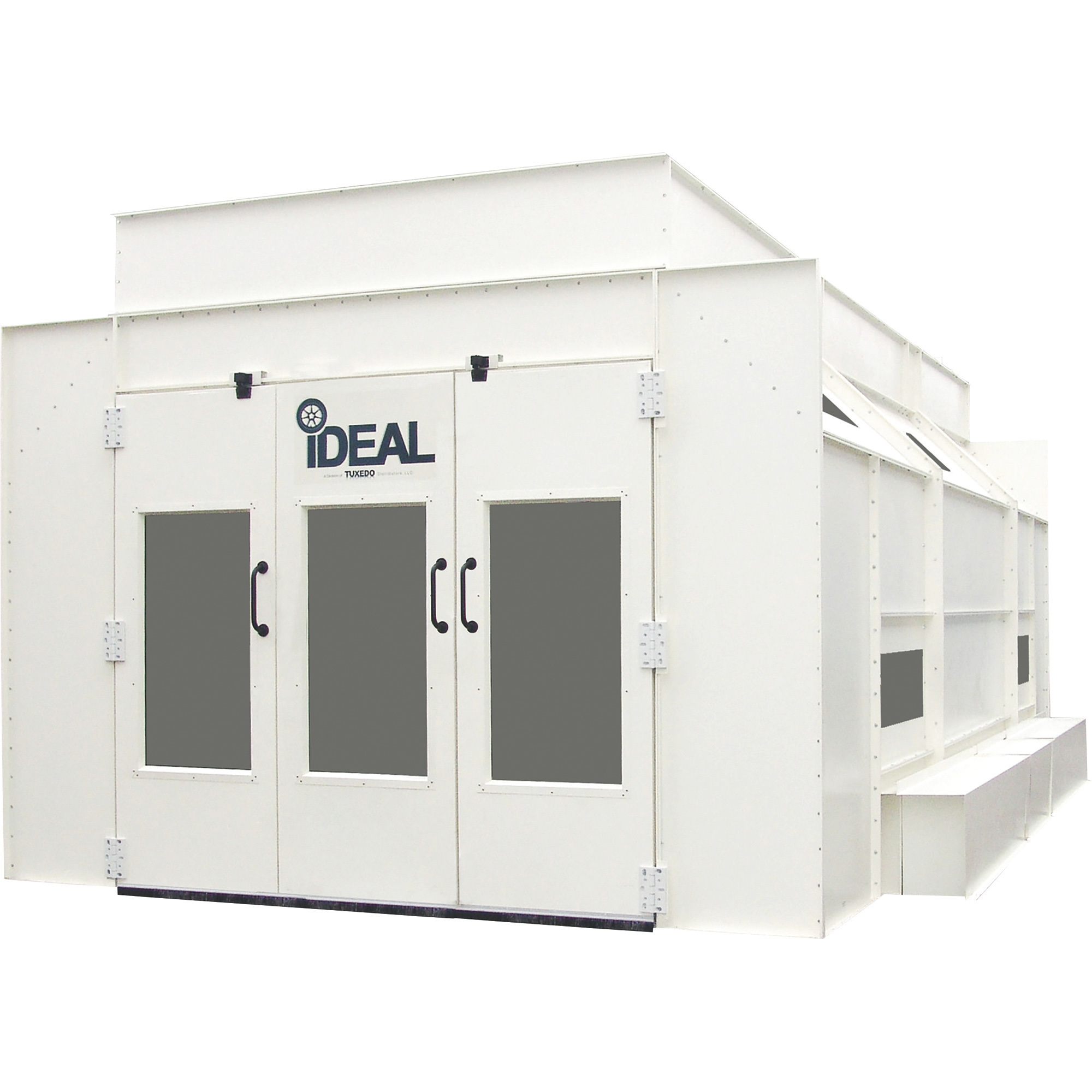 iDEAL Side Down Draft Pressurized Paint Booth, 230/460 Volt, 26.4ft. x 17.8ft. x 9.5ft., Model# PSB-SDD26B-3PH-230V-AK